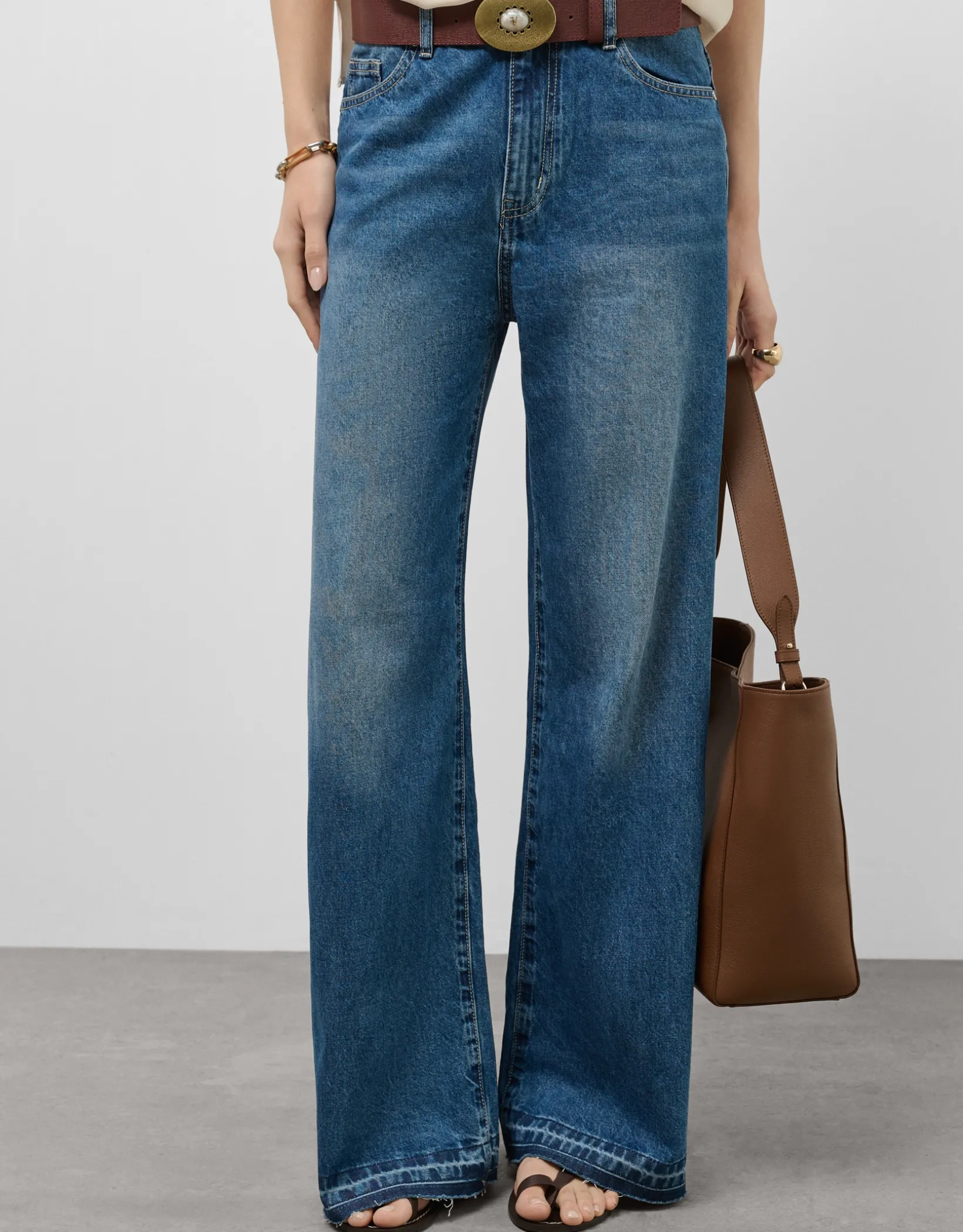 Pantalón ancho vaquero azul