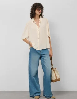 Pantalón ancho vaquero azul claro