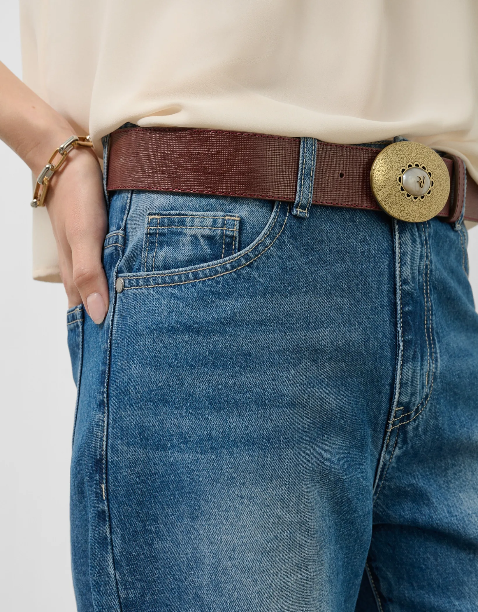 Pantalón ancho vaquero azul