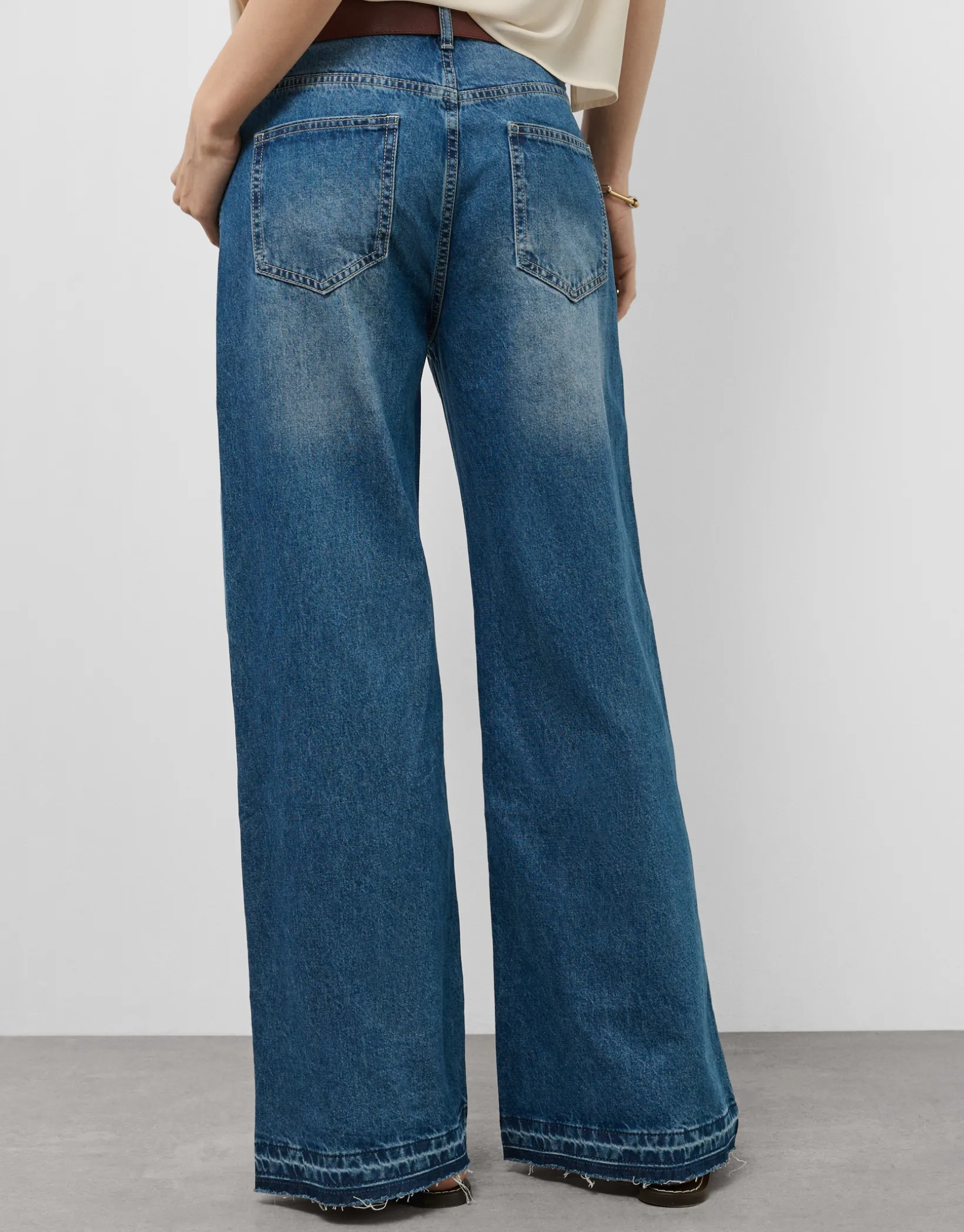 Pantalón ancho vaquero azul