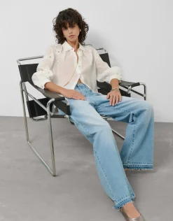 Pantalón ancho vaquero azul claro