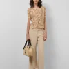 Pantalón cargo ancho twill beige