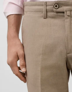 Pantalón chino ojo de perdiz color tabaco