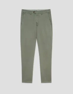 Pantalón chino regular algodón tintado verde caqui