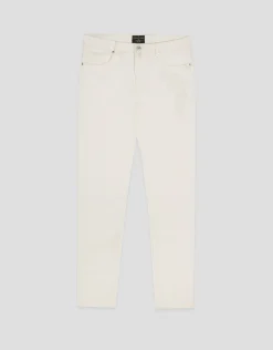 Pantalón cinco bolsillos sarga tintada crudo