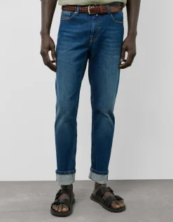 Pantalón denim regular azul medio