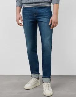 Pantalón denim slim azul medio