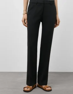 Pantalón recto crepé negro