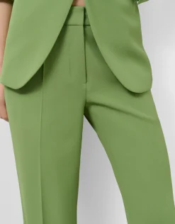 Pantalón recto crepé verde