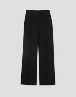 Pantalón recto fantasía relieve negro