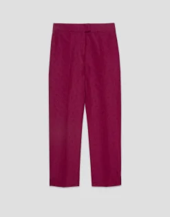 Pantalón recto piqué frambuesa