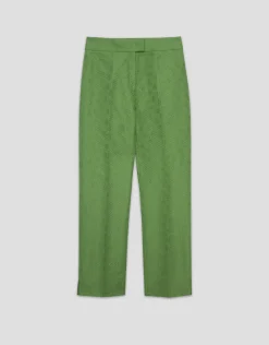 Pantalón recto piqué verde wasabi