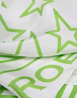 Pañuelo seda blanco estrellas verdes