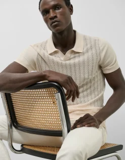 Polo algodón tricotado beige