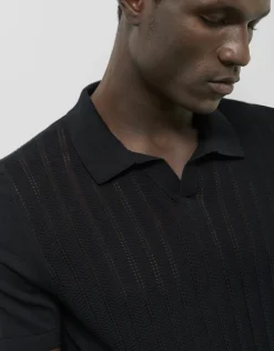 Polo algodón tricotado negro