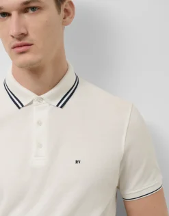 Polo piqué blanco manga corta