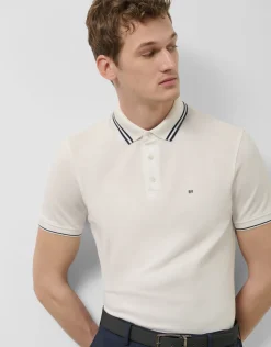 Polo piqué blanco manga corta