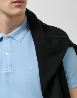Polo piqué tintado celeste
