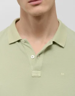 Polo piqué tintado verde caqui