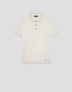 Polo tricotado lino beige
