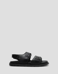 Sandalia masculina tiras piel color negro