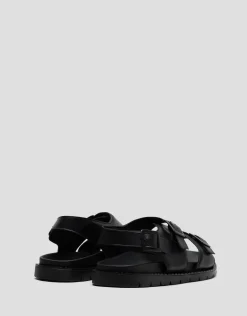 Sandalia masculina tiras piel color negro