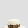Sombrero ala ancha beige cinta cámel