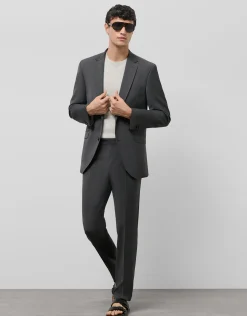 Traje half canvas regular fit gris oscuro