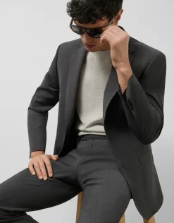 Traje half canvas regular fit gris oscuro