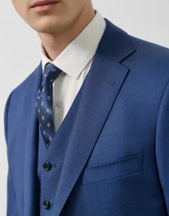Traje half canvas regular fit falso liso azul medio