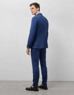 Traje half canvas regular fit falso liso azul medio