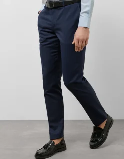 Traje half canvas regular fit microestructura azul marino