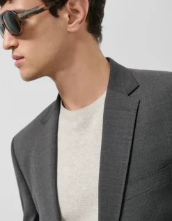 Traje half canvas regular fit gris oscuro