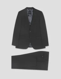 Traje half canvas regular fit gris oscuro