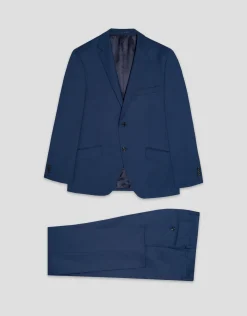 Traje half canvas regular fit falso liso azul medio