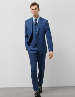 Traje half canvas slim fit cuadros tonos azules