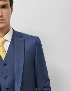 Traje half canvas slim fit falso liso azul