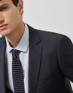 Traje half canvas slim fit liso marino
