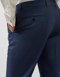 Traje half canvas slim fit falso liso azul