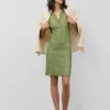 Vestido corto escote pico sin mangas guipur verde