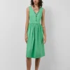 Vestido midi de sisas en algodón verde
