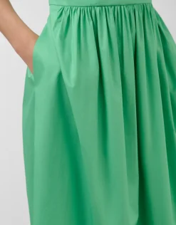 Vestido midi de sisas en algodón verde