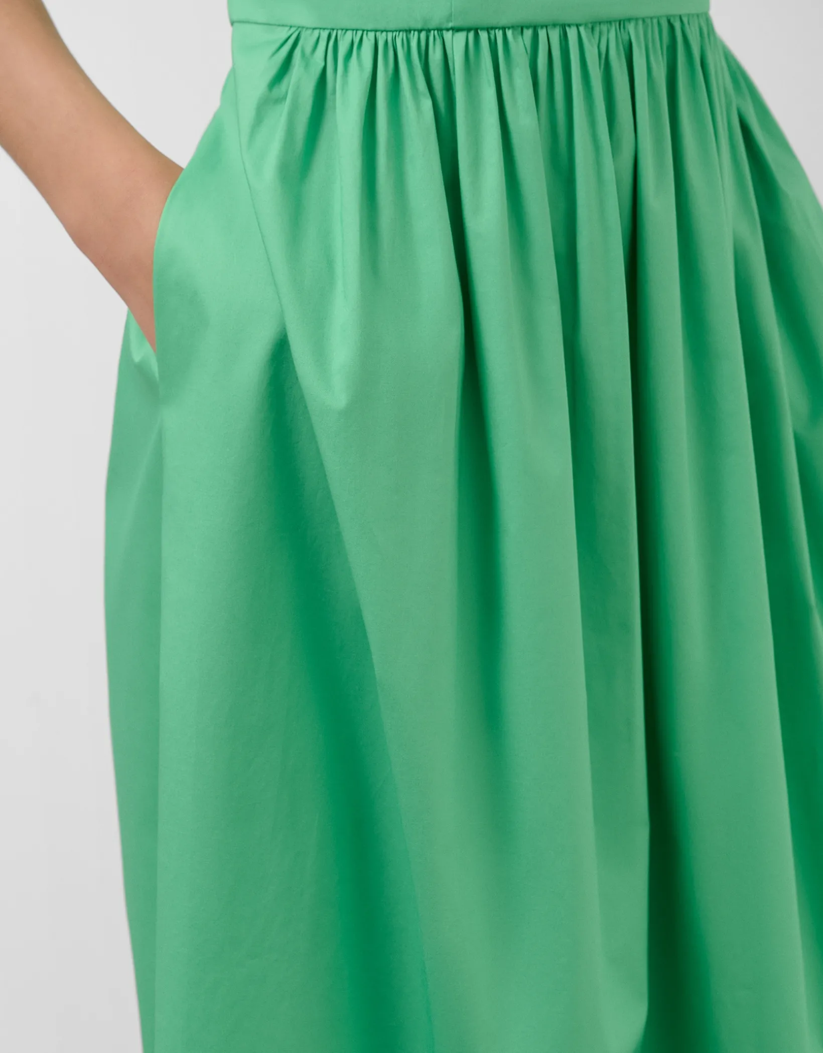 Vestido midi de sisas en algodón verde