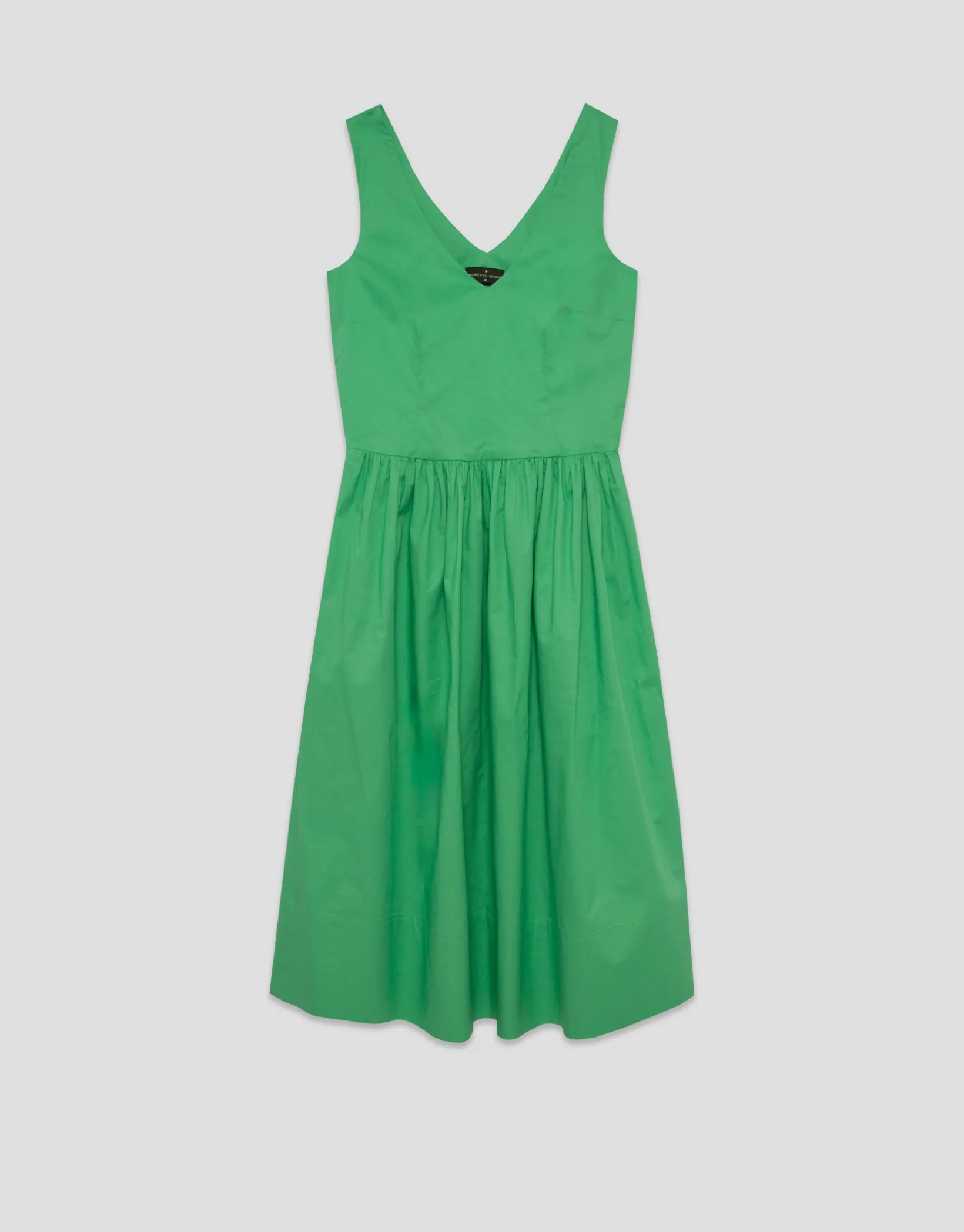 Vestido midi de sisas en algodón verde