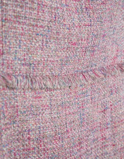 Vestido sin mangas recto tweed tonos rosa