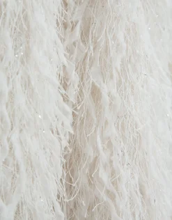 Vestido sisas en tejido fantasía blanco y plata