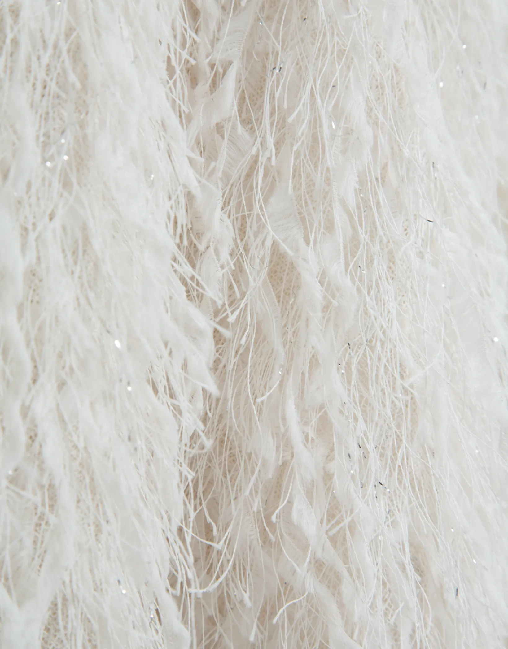 Vestido sisas en tejido fantasía blanco y plata
