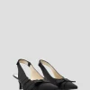 Zapato salón destalonado tejido desflecado negro